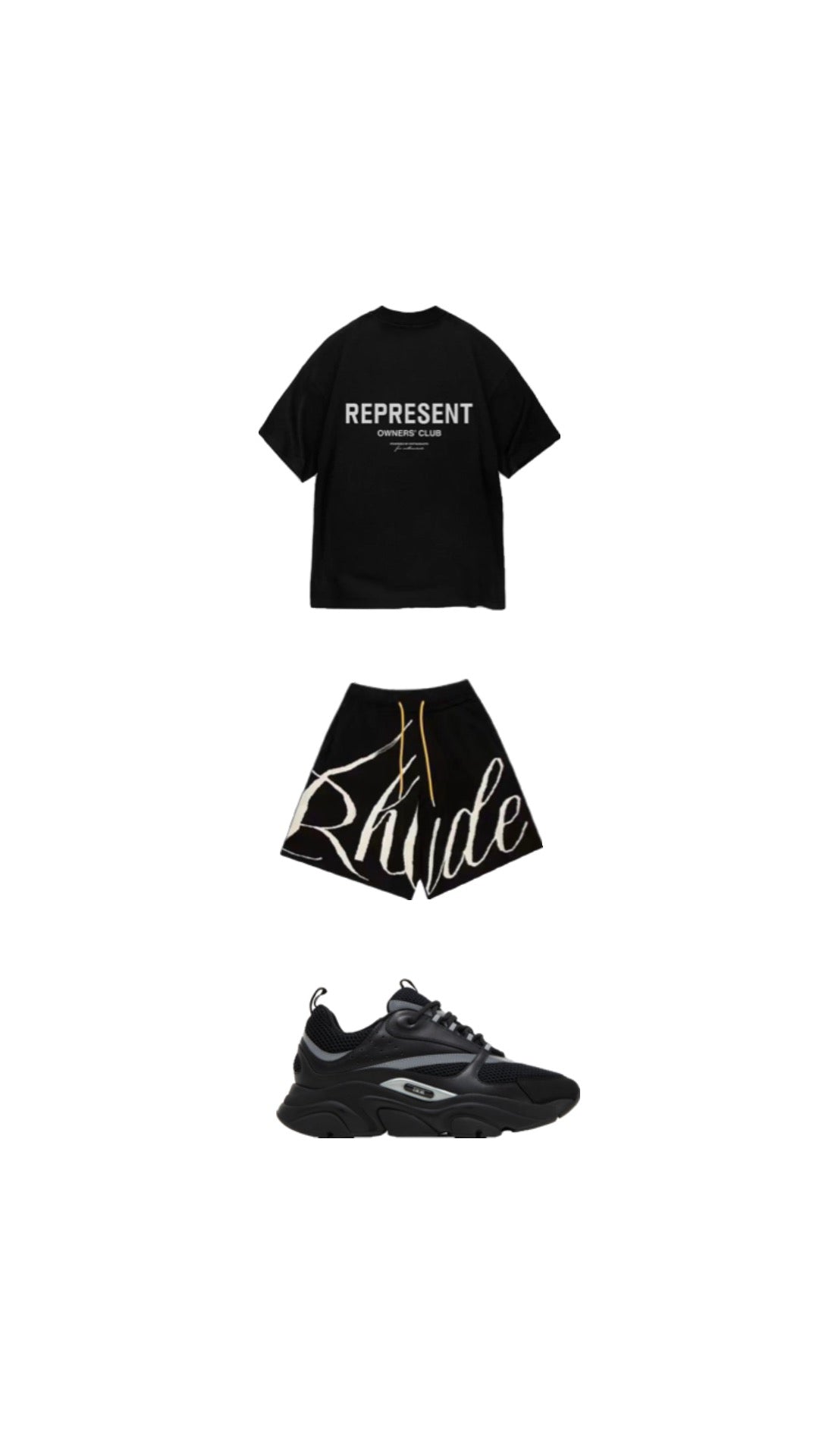 Dior b22 & “Represent” & rhude פיט שחור